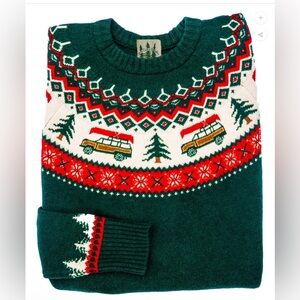 Worn Once! Kiel James Patrick Green Griswold Festive Crewneck Sweater